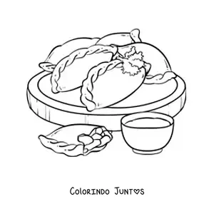 Desenho para colorir de comida espanhola