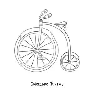 Desenho para colorir de uma bicicleta antiga