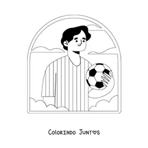 Desenho para colorir de jogador de futebol argentino animado