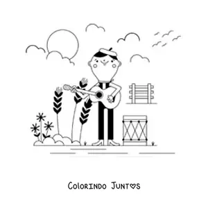 Desenho para colorir de musica tradicional argentina