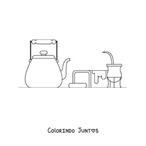 Desenho para colorir de mate tradicional argentino