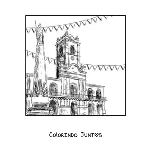 Desenho para colorir da Revolucao de Maio