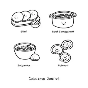 Desenho para colorir de pratos tipicos da Russia