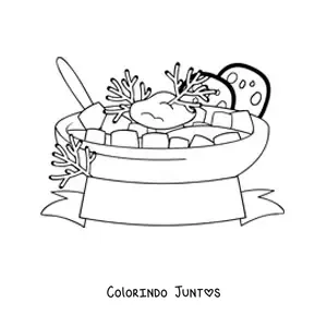 Desenho para colorir de prato da gastronomia russa