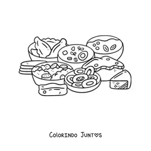Desenho para colorir de cozinha russa