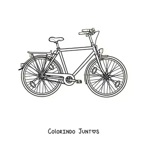 Desenho para colorir de uma bicicleta com farol