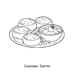 Desenho para colorir de sobremesa tradicional da Russia