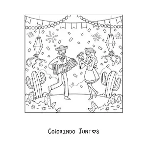 Desenho para colorir de festas juninas do Brasil