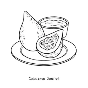 Desenho para colorir de prato tradicional do Brasil