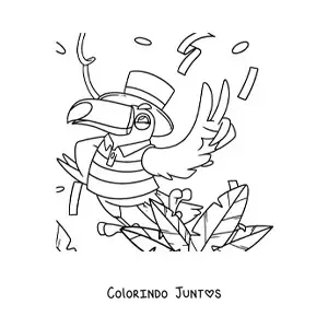 Desenho para colorir de tucano animado no Brasil