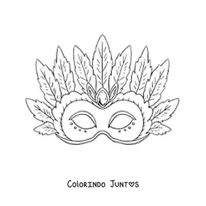 Desenho para colorir de mascara do carnaval do Brasil