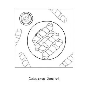 Desenho para colorir de tequenos