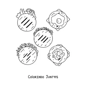 Desenho para colorir de comida tradicional venezuelana