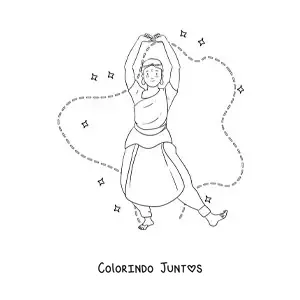 Desenho para colorir de danca da cultura indiana