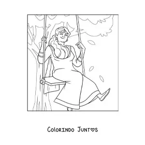 Desenho para colorir de menina da India celebrando o festival tradicional Teej