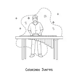 Desenho para colorir de homem da India tocando musica tradicional