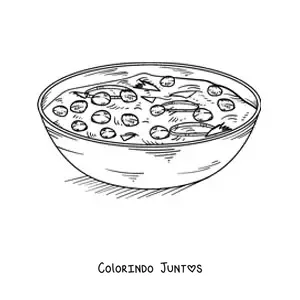 Desenho para colorir de prato tradicional da cultura da India