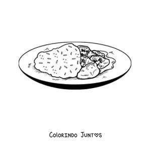 Desenho para colorir de prato da cultura da India
