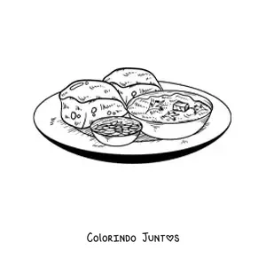 Desenho para colorir de prato da India