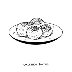 Desenho para colorir de comida tipica da India