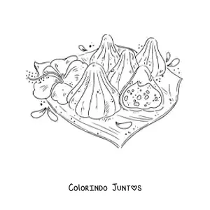 Desenho para colorir de prato tipico da cultura da India