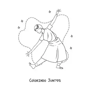 Desenho para colorir de danca da cultura da India