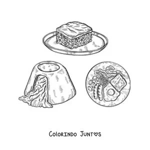 Desenho para colorir de pratos ingleses