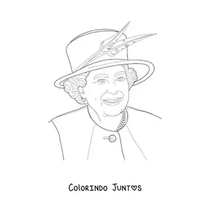 Desenho para colorir de rainha Isabel II do Reino Unido