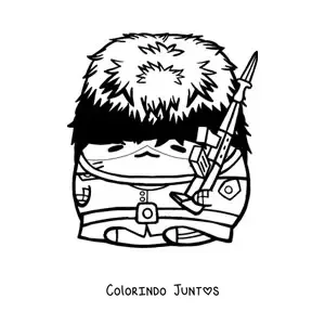 Desenho para colorir de hamster animado vestido de guarda real ingles