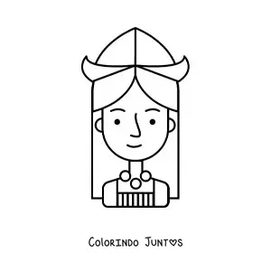 Desenho para colorir de menina holandesa animada facil