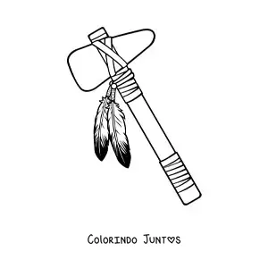 Desenho para colorir de arma de tribos indígenas americanas