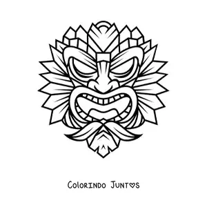 Desenho para colorir de máscara tiki grande