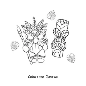Desenho para colorir de luau havaiano