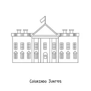Desenho para colorir da casa branca fácil