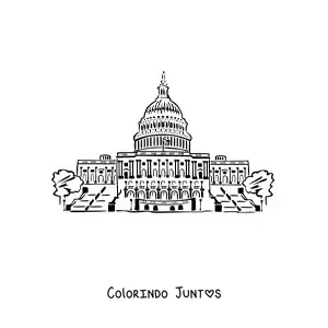 Desenho para colorir da casa branca