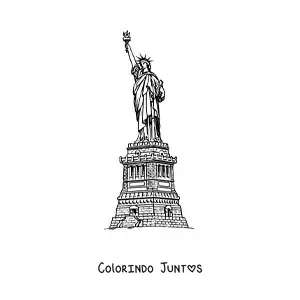 Desenho para colorir de estátua da liberdade
