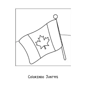 Desenho para colorir de bandeira do Canadá fácil
