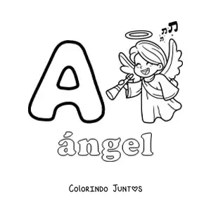 Desenho para colorir de A de anjo