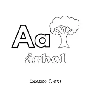 Desenho para colorir de A de árvore