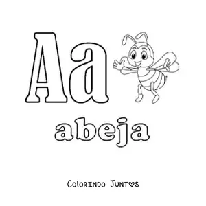 Desenho para colorir de A de abelha