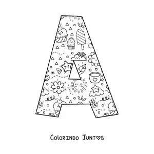 Desenho para colorir da letra A em desenho animado