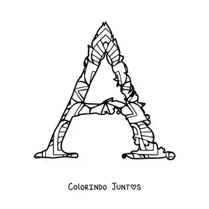 Desenho para colorir de letra A maiúscula