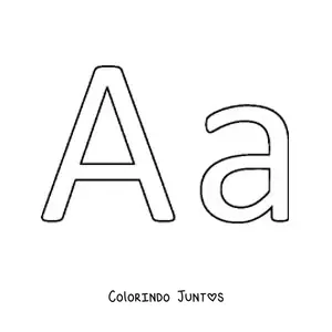 Desenho para colorir de letra A maiúscula e minúscula