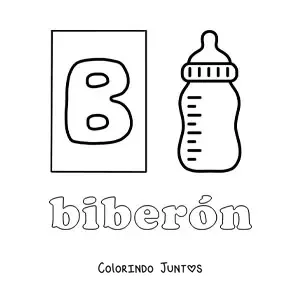 Desenho para colorir de B de mamadeira