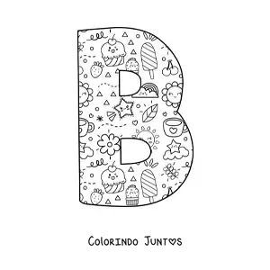 Desenho para colorir da letra B em desenho animado