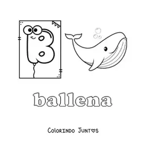 Desenho para colorir de B de baleia