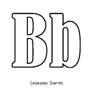 Desenho para colorir de letra B maiúscula e minúscula grande