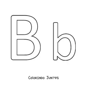 Desenho para colorir de letra B maiúscula e minúscula fácil