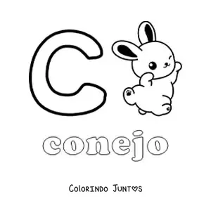 Desenho para colorir de C de coelho