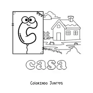Desenho para colorir de C de casa